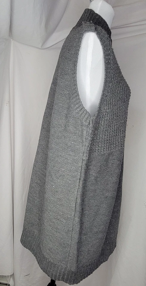 Chaleco Suéter Sin Mangas De Colección Bongo Para Mujer Talla 3XL Gris Botón Frontal Foto 4 de 4