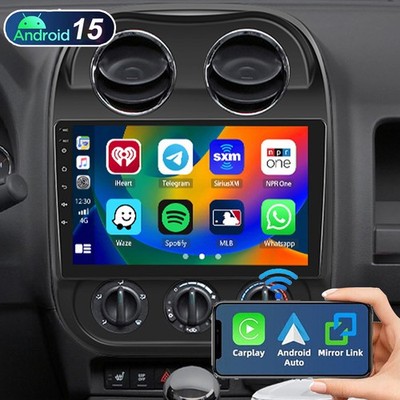 For Jeep Patriot Compass 2010-2016 Car Stereo 2+32G Apple Carplay Android 15 GPS