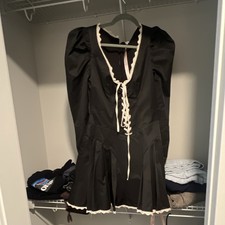 housecb Larisa Black/White Corset Lace-Up Puf...