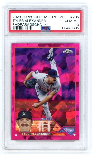 2023 Topps Chrome Sapphire #USCS285 Tyler Alexander "PADPARADSCHA" 1/1 PSA 10