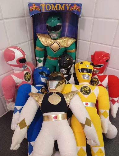 Vintage 1993 Mighty Morphin Power Rangers Full set of 7 Saban plush 18"