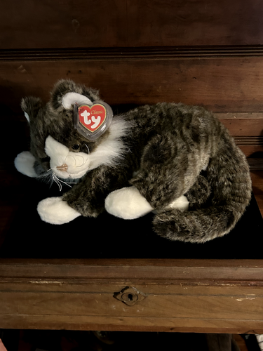 Ty Classic O'MALLEY Tabby Cat Kitten Brown Cream 13” Soft Fur Plush 2002 w/Tag