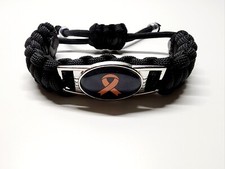 Leukemia Awareness Adjustable Charm Bracelet Orange Ribbon Support Cause