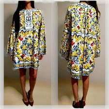 🆓US🛃 Dolce&Gabbana majolica printed cotton kaftan-Dress IT 38