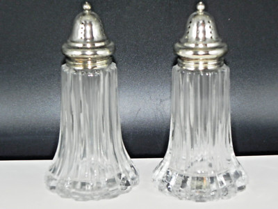 VTG Crystal By Leonard Japan Salt & Pepper Shakers.