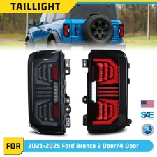 LED Tail Lights For 2021 2022 2023 2024 2025 Ford Bronco Smoke Lens Rear Lamps