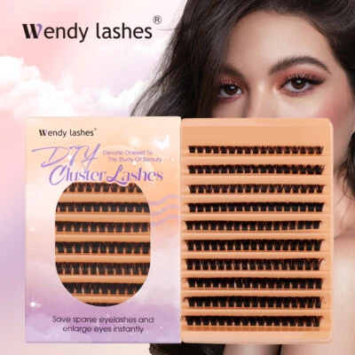 WENDY Cluster Lashes 170Pcs 8-16mm 40-80D Individual D Curl False Eyelashes Extensions