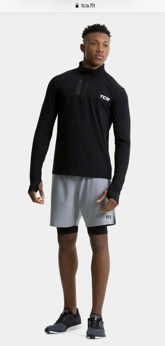 Men's TCA Fusion Pro Quickdry Half-Zip Running Shirt Large NWT