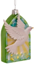 Kurt Adler Noble Gems Glass Ornament for Christmas Tree, Dove of Peace