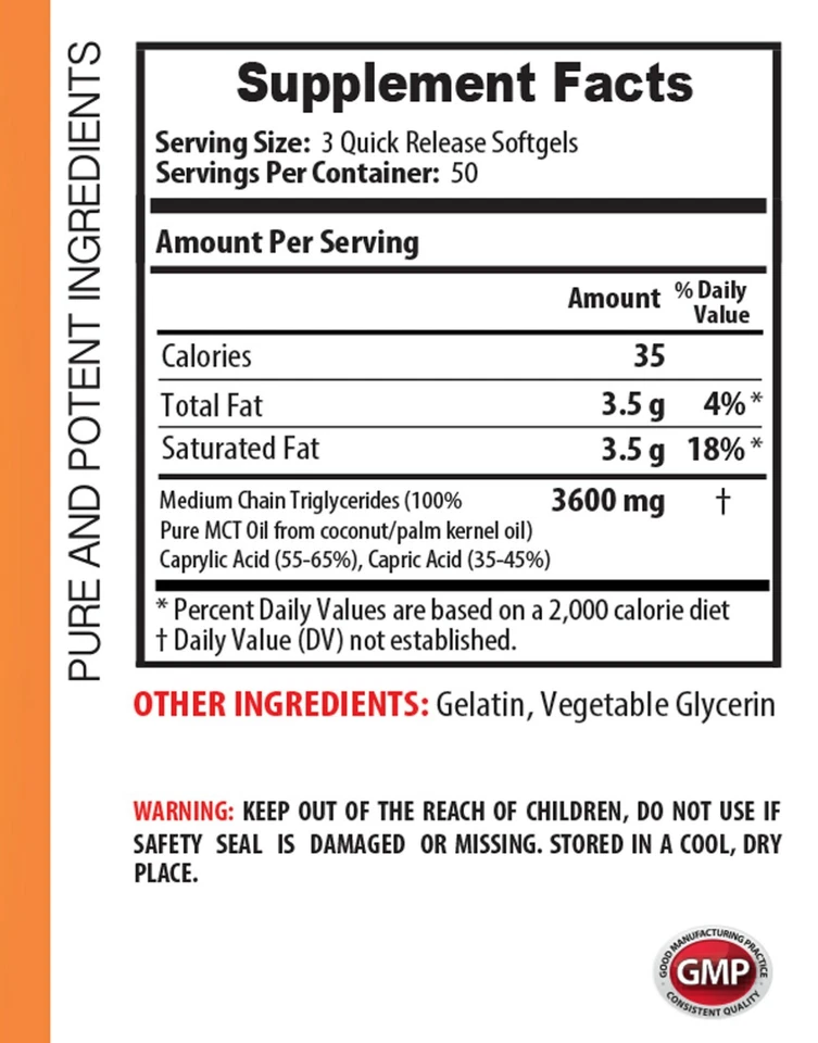 weight loss natural supplements - PURE MCT OIL 3600MG - weight loss men 3B - Image 2 of 4