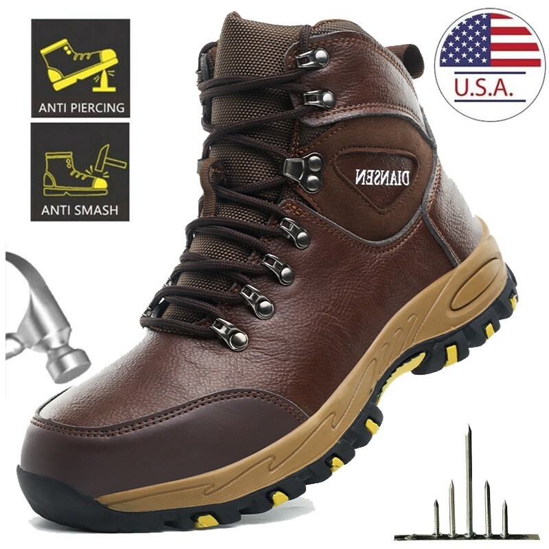 New Mens Steel Toe Work Boots Safety Shoes Non Slip Botas De Trabajo Para  Hombre