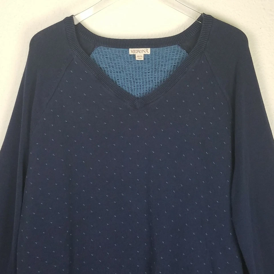 Suéter para mujer MERONA 2XL azul cuello en V manga larga  Foto 3 de 4