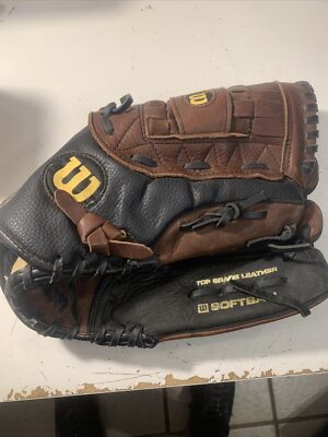 GANT DE SOFTBALL WILSON ELITE A2477 13 cuir noir et marron
