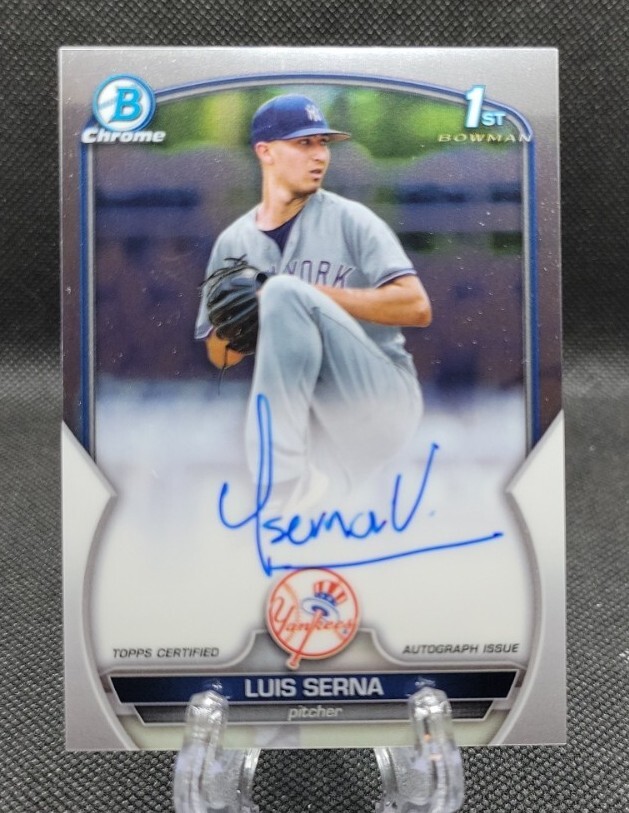 2023 BOWMAN CHROME 1ST AUTOGRAPH BASE YANKEES LUIS SERNA AUTO New York