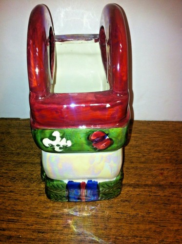 Vintage Christmas Smiling Snowman Card Holder Ceramic - Picture 2 of 6