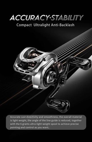 136g Ultralight Baitcasting Fishing Reel 7.1/8.1 Gear Ratio 4KG Power Baitcaster - Picture 11 of 26