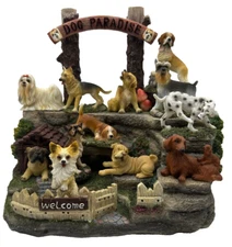 New Dog Paradise Display w/ 12 Dogs - Corgi Bulldog Labrador Basset Hound Pug
