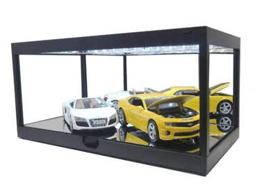 Triple 9 LED  14'' Black Display Case w/ LED Lights 1:18 T9-187710MBK