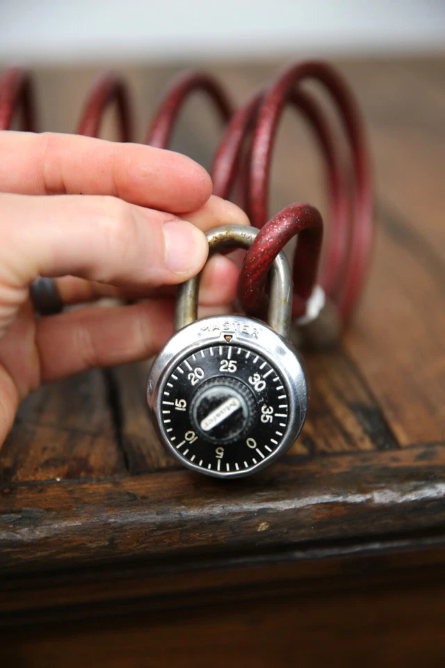 Vintage Schwinn Approved Combo Lock Cable Master Lock Apple Krate Stingray bike - Image 3 of 4