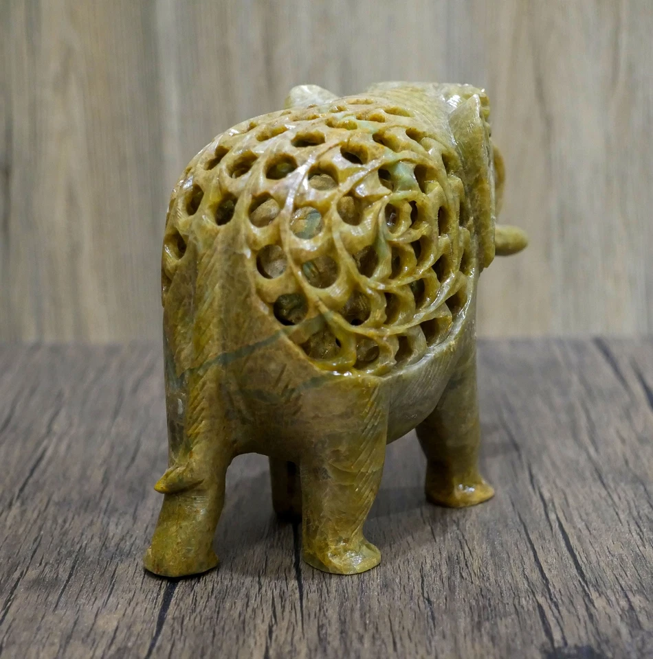 Estatua trompa de elefante hecha a mano | Jabonera natural decoración del hogar - 7" de largo Foto 4 de 4