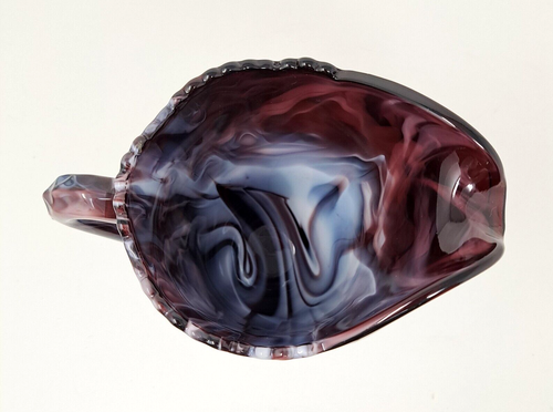 Westmoreland Imperial Slag Glass Amethyst Purple White Swirl Cherry Pitcher 8"H - Picture 14 of 16