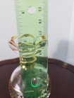 Lead Crystal Perfume Bottle With Flower Stopper And Gold Design, Made In Italy — photo 5