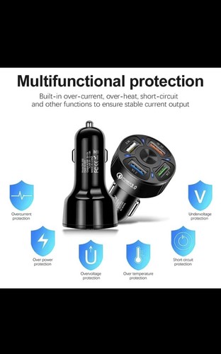 4 Port In One Car Charger Adapter Fast Charging Plug for Samsung Android iPhone - Picture 5 of 7
