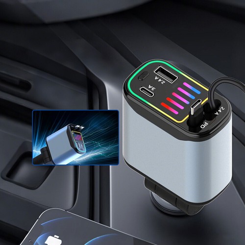 4 w 1 Ładowarka samochodowa Zapalniczka Adapter Chowana szybka ładowarka USB typu C - Zdjęcie 3 z 9