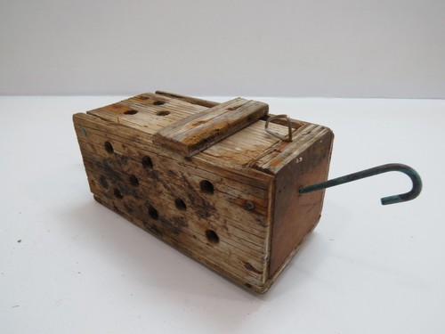  F2A357B OLD WOOD DUNGENESS CRAB LOBSTER SHRIMP BAIT TRAP JAR BOX CRAWFISH EBay