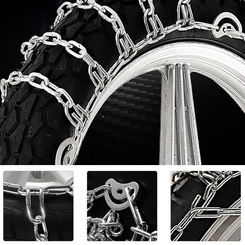 300-18 Neumático Motocicleta Antideslizante Emergencia Invierno Aleación Acero Nieve Neumático Cadena Foto 4 de 4