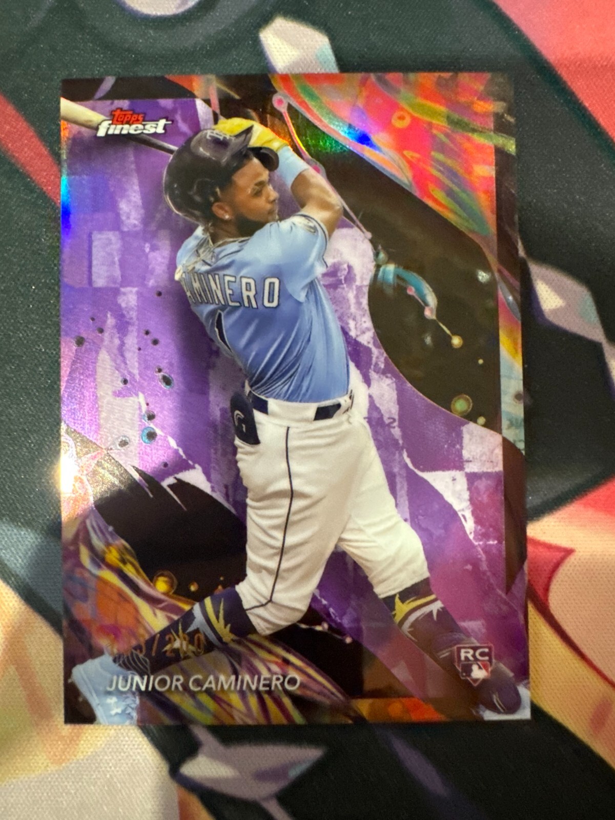 2024 Topps Finest - Uncommon Purple Refractor #198 Junior Caminero /200 (RC)