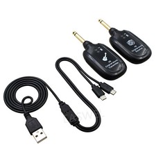 UHF Guitar Wireless System Transmitter Receiver Built In Rechargeable Battery