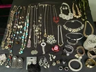 Vintage Costume Jewelry Lot 40 Pc Necklaces Bracelets Earrings Ring Rhinestones