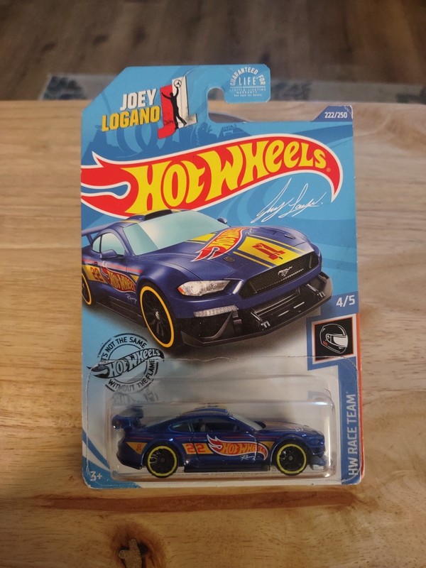 2019 Hot Wheels Blue Custom 18 Ford Mustang GT HW Race Team