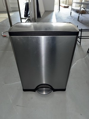 simplehuman Dual-Compartment Trash Can Silver 46L Dual Compartment Kitchen