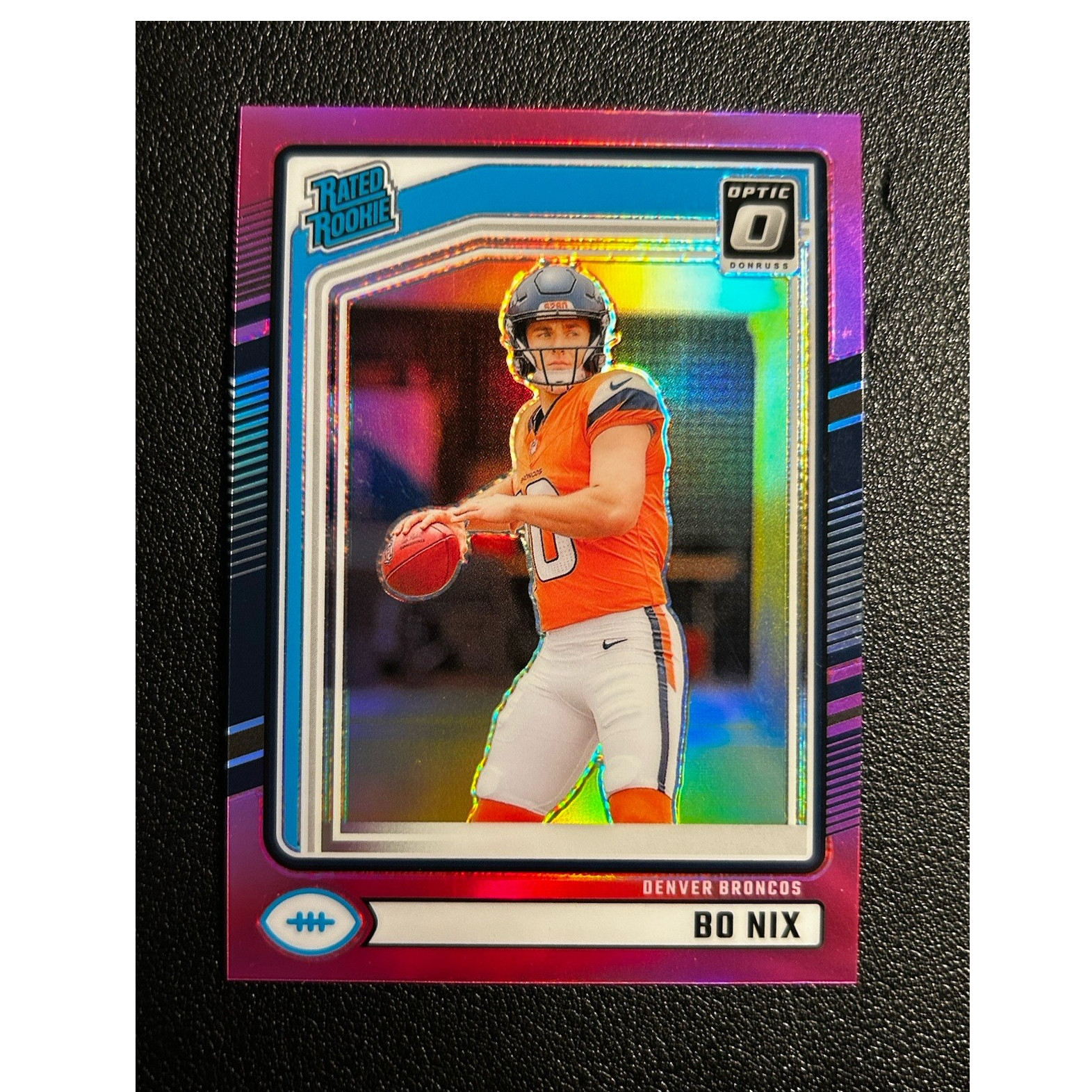 Panini 2024 Donruss Rated Rookie Prizm Bo Nix #369 Denver Broncos Football Card