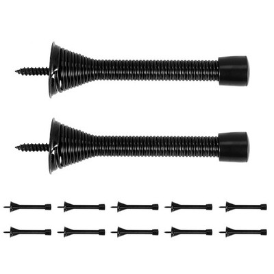 12er Pack Türstopper eine Feder schwarz, flexibler Türstopper eine Feder c4295