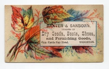 1880-90s - Baxter & Sanborn Boots Cattle Fair Hotel Brighton Card - XL2B