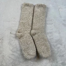 Barefoot Dreams Cozy Fuzzy Socks Women's Beige Cream Soft Warm Comfort Sleep