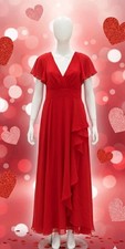 Vibrant Red Formal Gown Valentine's Day Dress Corset Back Ruffle Maxi Pit-Pit 20