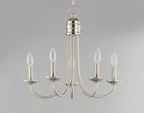 Maxim 10345 Logan 5 Light 21"W Taper Candle Chandelier - Nickel - Picture 3 of 9