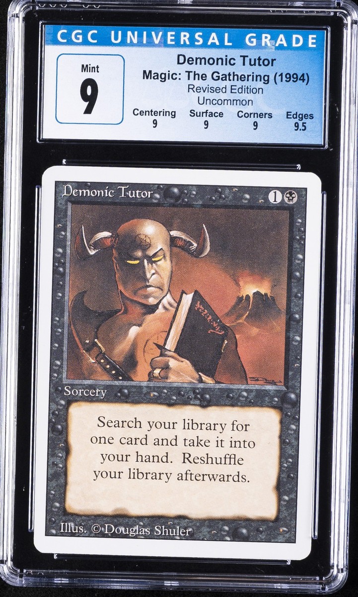 1994 MAGIC: THE GATHERING REVISED ED, UNCOMMON DEMONIC TUTOR CGC 9