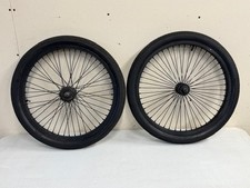 Set Diamond 20" Black Muscle Bike BMX Tires Rims Wheels Wheelset Old School