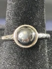 Vintage Sterling 925 Silver Hematite Ring With Comfort Band And CA Makers Mark