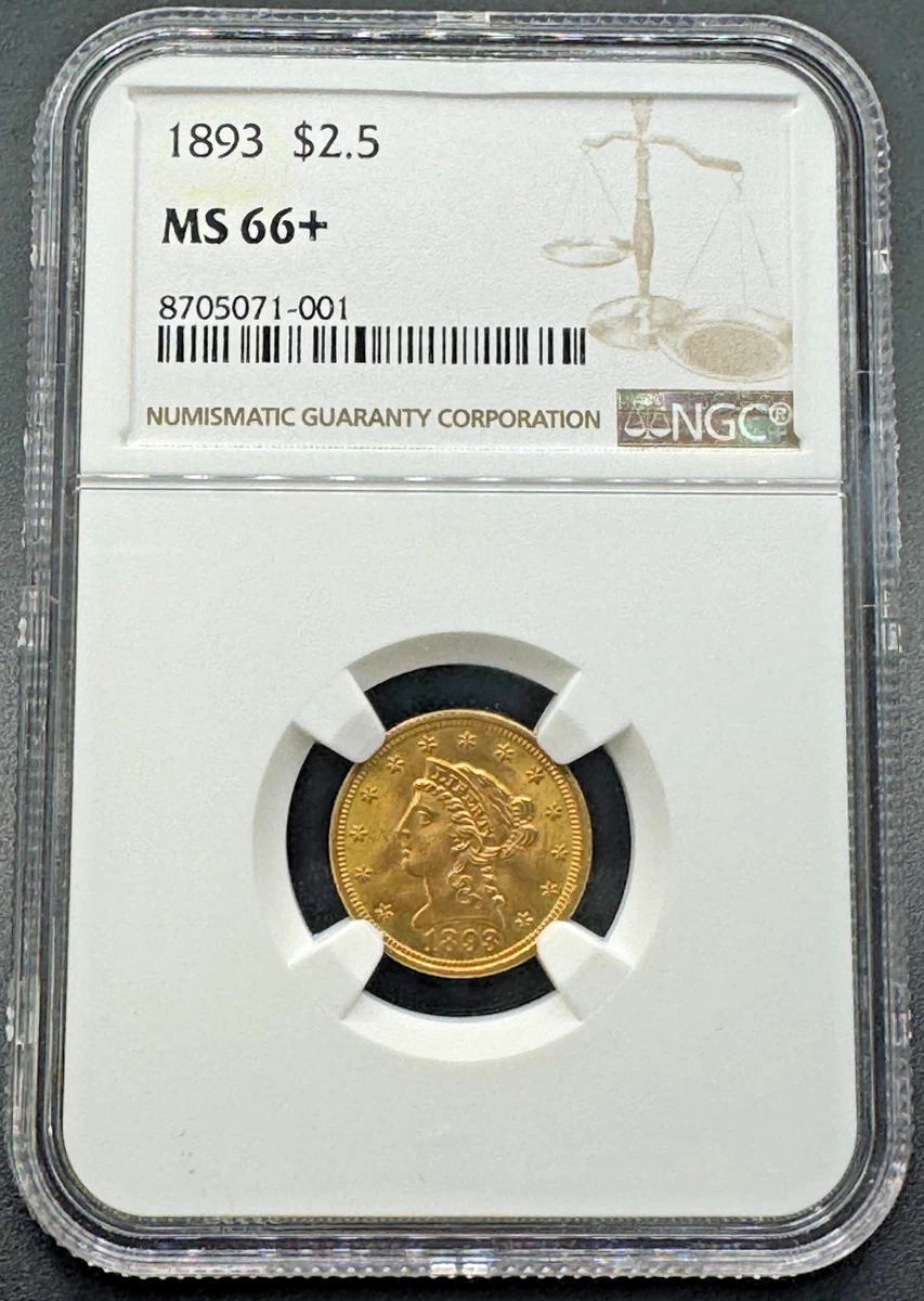 専用 YTさん 50銭 NGC MS 66 MS 66 Graded Quarter Eagle $2.50 US Gold Coins (Pre - 1933) for