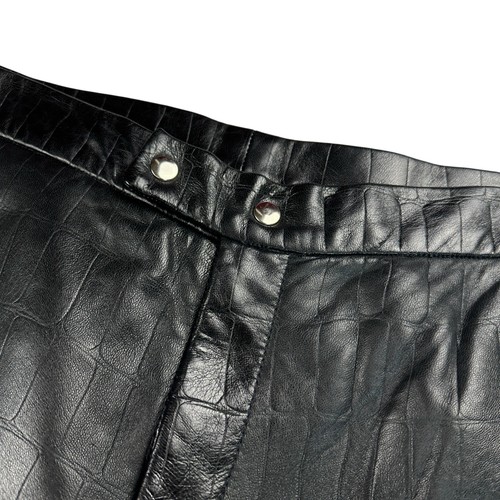 Pantalones Ralph Lauren Etiqueta Negra Cuero Suave Estampado Exótico Para Mujer Talla 12, 32W - Imagen 6 de 23
