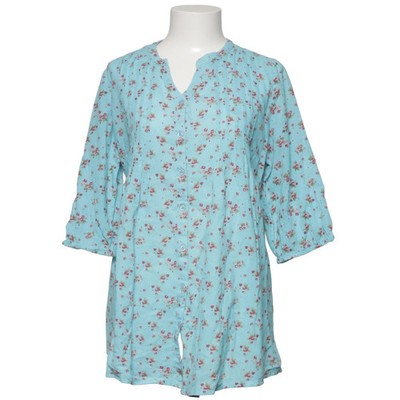 Isolde, Bluse, Größe: 40, Blau/Mehrfarbig, Baumwolle, Blumen, Damen #szm
