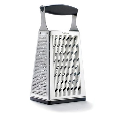 Cuisipro 4-Sided Stainless Steel Box Grater with Handle - Etched Blades