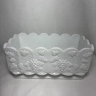 Vintage Westmoreland Grape Pattern Milk Glass Window Planter 8.5”