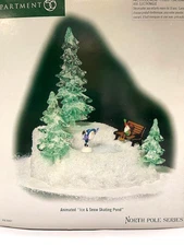Department 56 North Pole Animated Ice & Snow Skating Pond - Lights #56867 NEW